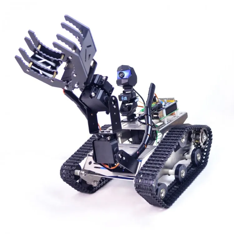

TH Robot Car MEGA 2560 Wifi Video Obstacle Avoidance Robot Tank Kit (A2 Robot Arm)