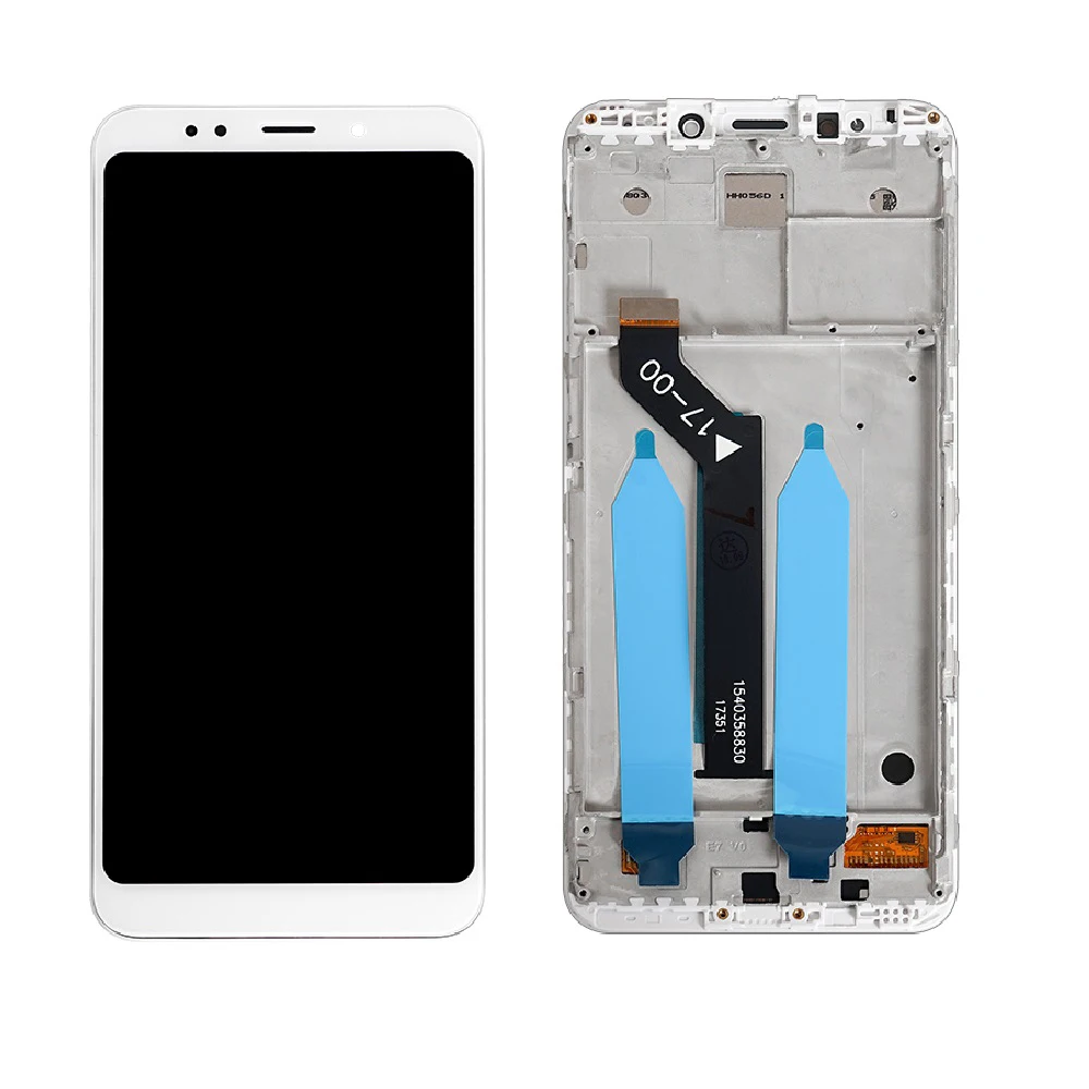 Дисплей (экран) в сборе с тачскрином для Xiaomi Redmi 5 Plus рамкой белый (Premium LCD) - купить