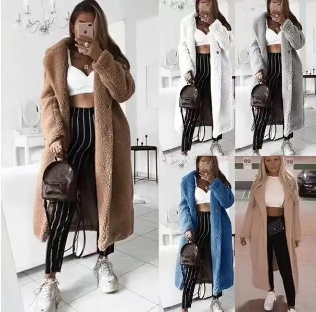 

2022 Autumn and Winter New Women's Thermal Coat Long, Woolen Coat