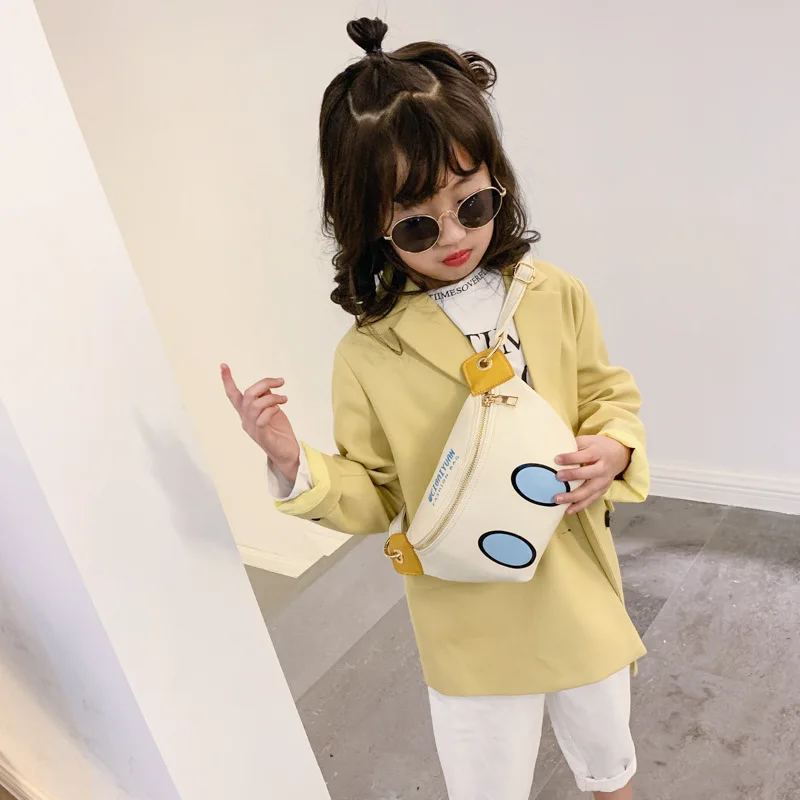 Cartoon Minnie Donald Duck fashion children's chest bag cute boy outdoor backpack  shoulder bag foreign style small Satchel