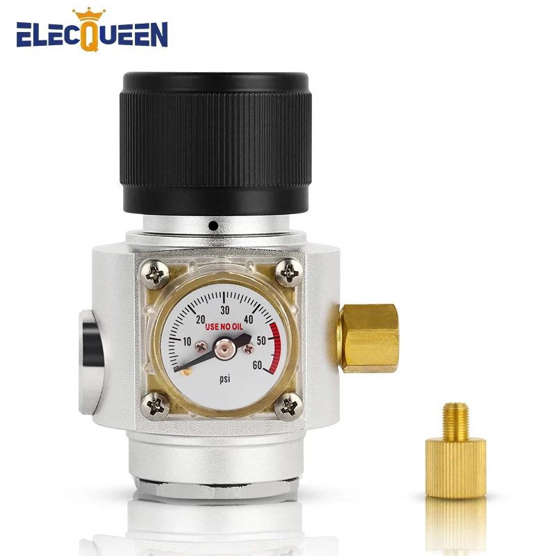 

Mini Co2 Regulator,Barb/Thread Brewing Co2 Charger with Unique Relief Pressure Hole,Beer Keg Soda Cylinder Gas Charging Regulatr