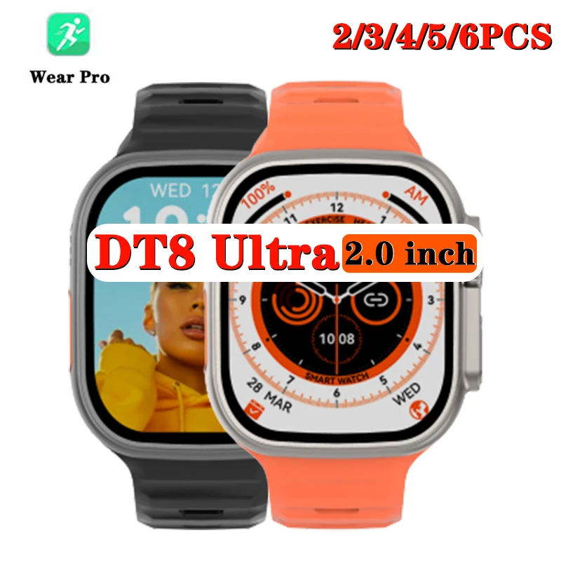 

Смарт-часы DT8 2/3/4/5/6 шт., Беспроводная зарядка, NFC, для мужчин и женщин, большие Смарт-часы 2,0 дюйма pk DT NO.1 Max