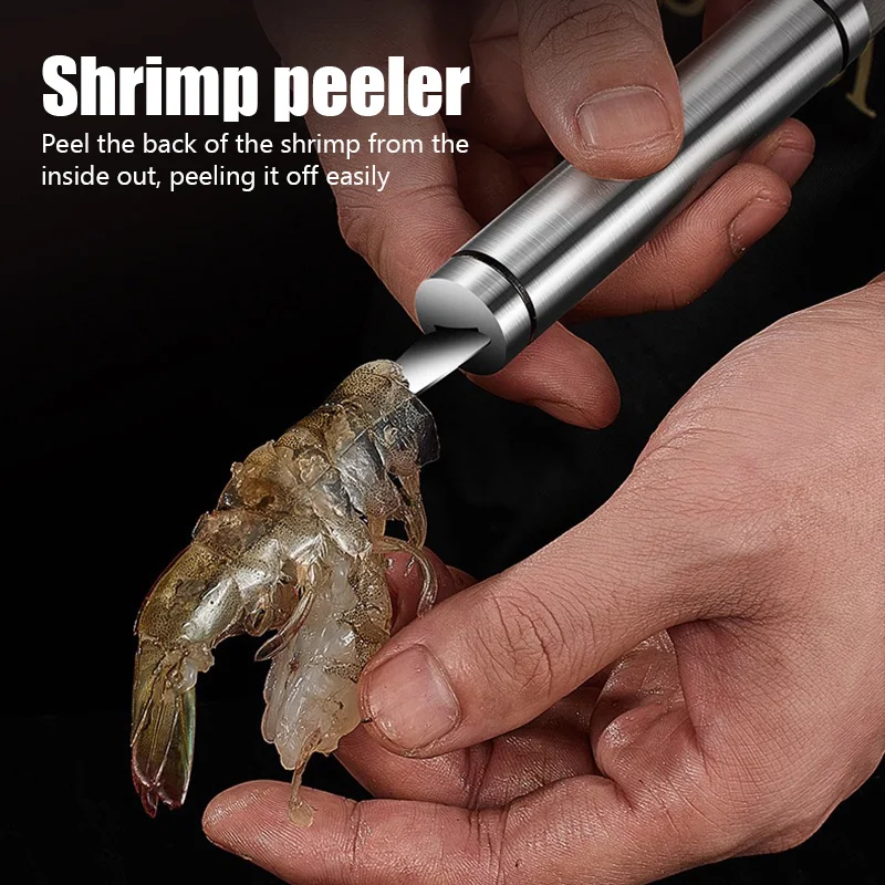 Shrimp Opener 304 Stainless Steel Shrimp Line Remover Knife Fish Belly Slicing Peeler Kitchen Gadgets Seafood Cleanning Tool