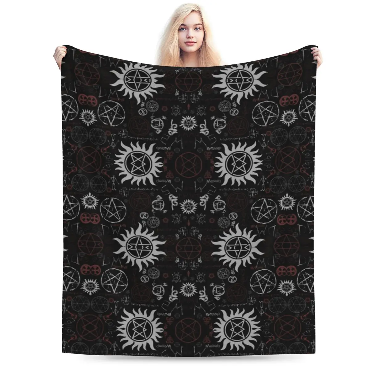 

Supernatural Symbols Soft Flannel Throw Blanket for Couch Bed Sofa Cover Blanket Warm Blankets Travel Blanket