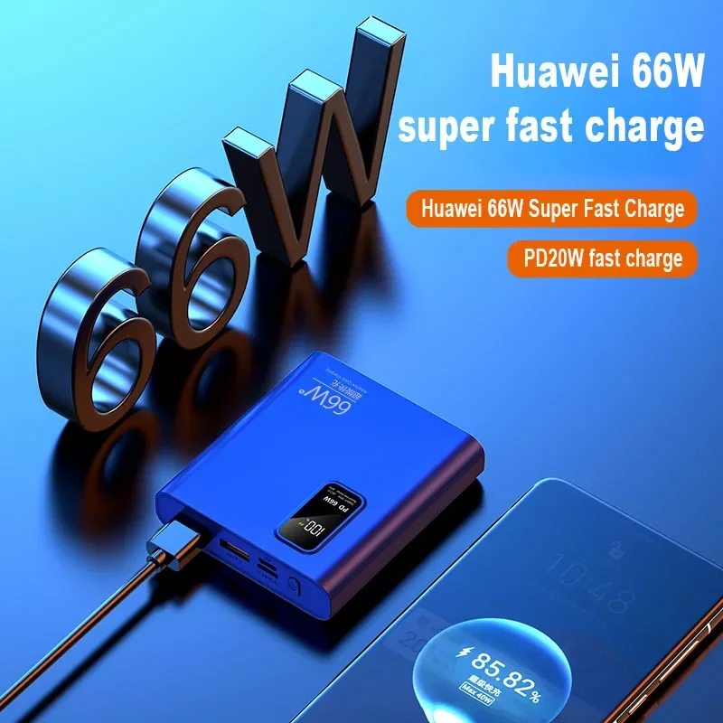 

2023New PD66W Super Fast Charging Power Bank 20000mAh Portable Charger Digital Display External Battery for iPhone Xiaomi