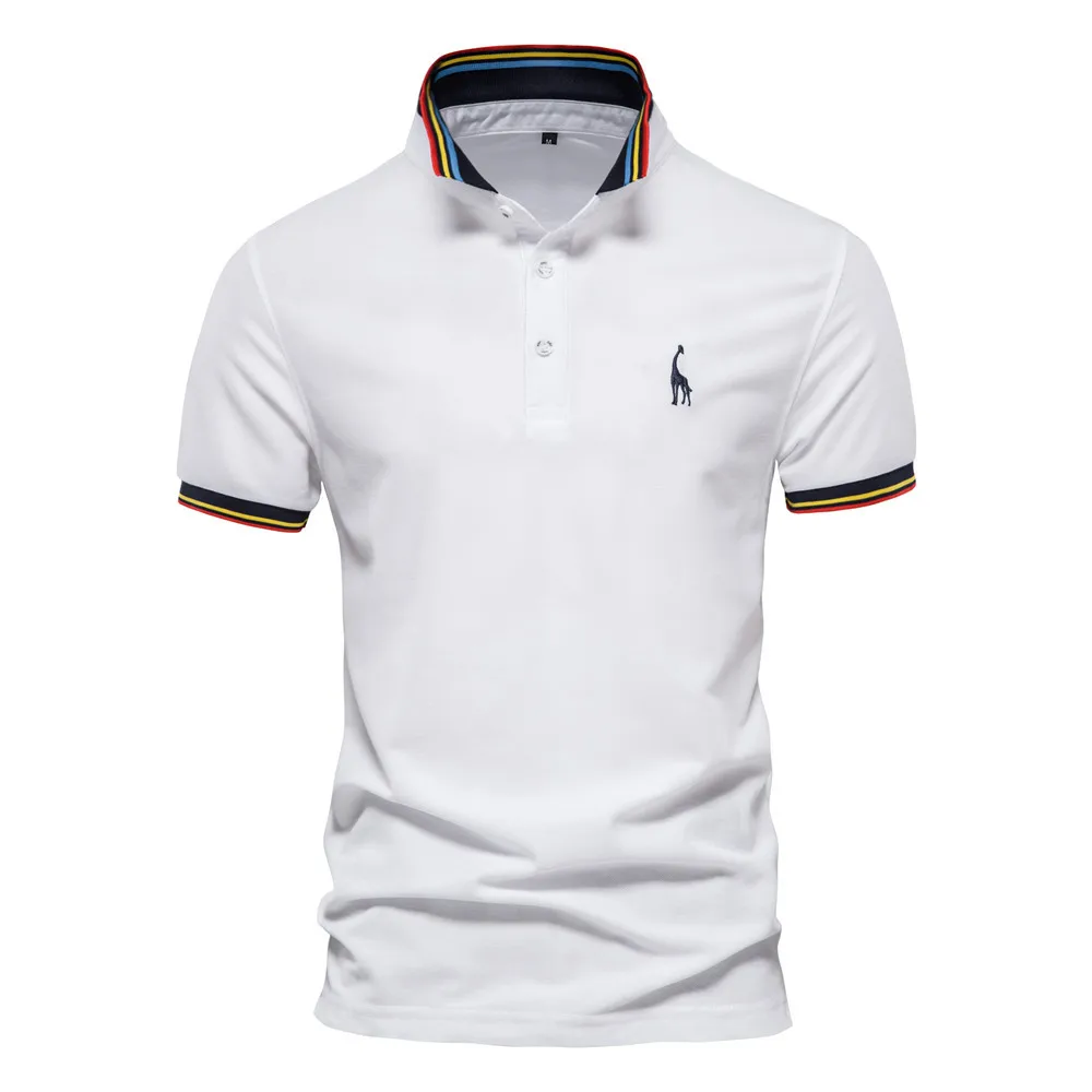 

Business Casual Polo Shirt Men's 2022 Summer New Luxury Brand Men's Solid Color Cotton Lapel Short-sleeved Embroidered T-shirt