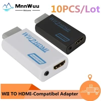 10 pcs hd 1080p wii to hdmi compatible converter adapter wii2hdmi compatible converter 3 5mm audio for pc hdtv monitor display