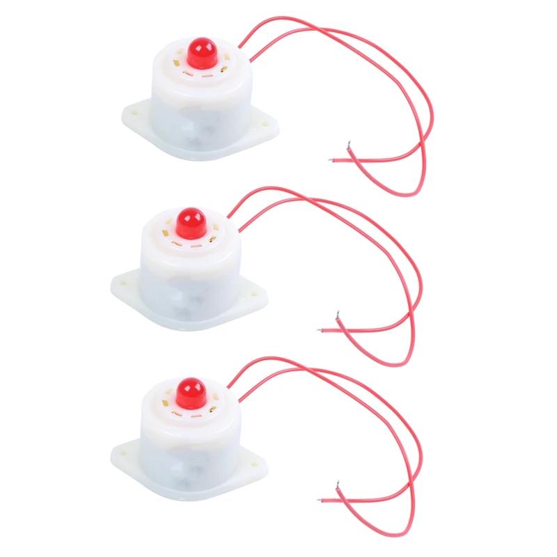 

3X BJ-3 AC220V Industrial LED Blinker Red Alarm Siren Buzzer 100DB White