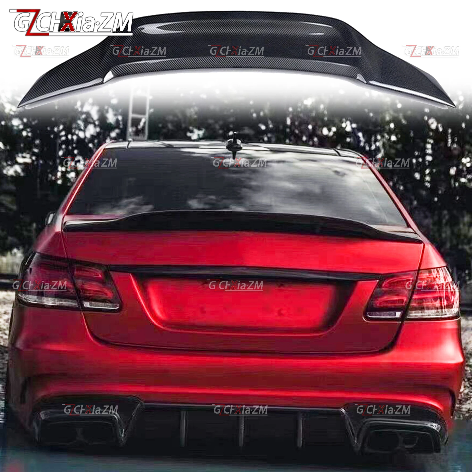 Фото Для 2009-2012 Mercedes Benz E Class W212 4Door E200 E260 E300 E350 Sedan E63 Багажник Губа багажника Задний спойлер R Стайлинг №2