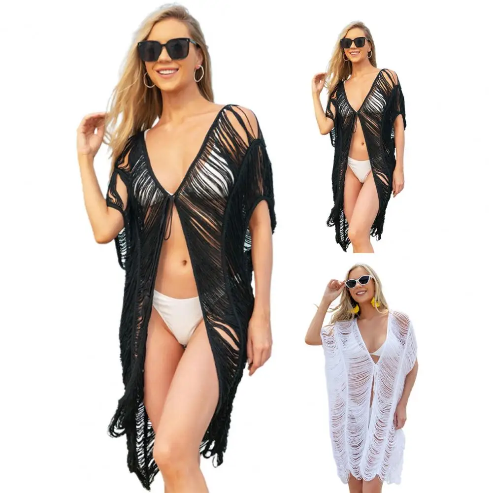 

Beach Long Maxi Dress Women Bikini Cover Up Tunic Pareo White V Neck Dress Robe Swimwear Bathing Suit Beachwear
