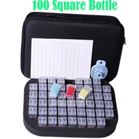 100 bottle full square diy diamond painting box container storage carry case holder hand bag zipper design shockproof durable