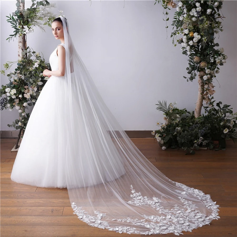 

In Stock White Ivory Sexy Bridal Veils In Stock Veu de noiva Wedding veils for bride Voile mariage Velos de novia elegantes