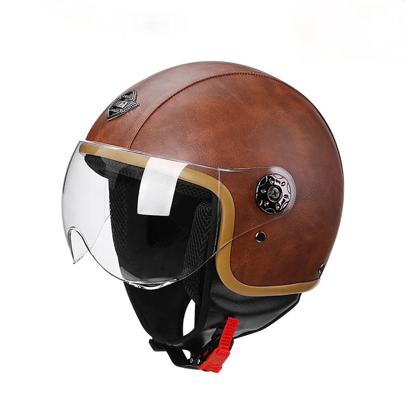 

Casco Motorcycle Helmets Vespa Electric Motorcycle for Aduto Kask Moto Helmet Fox Motocross Helmet Saddle Cafe Racer Open Face