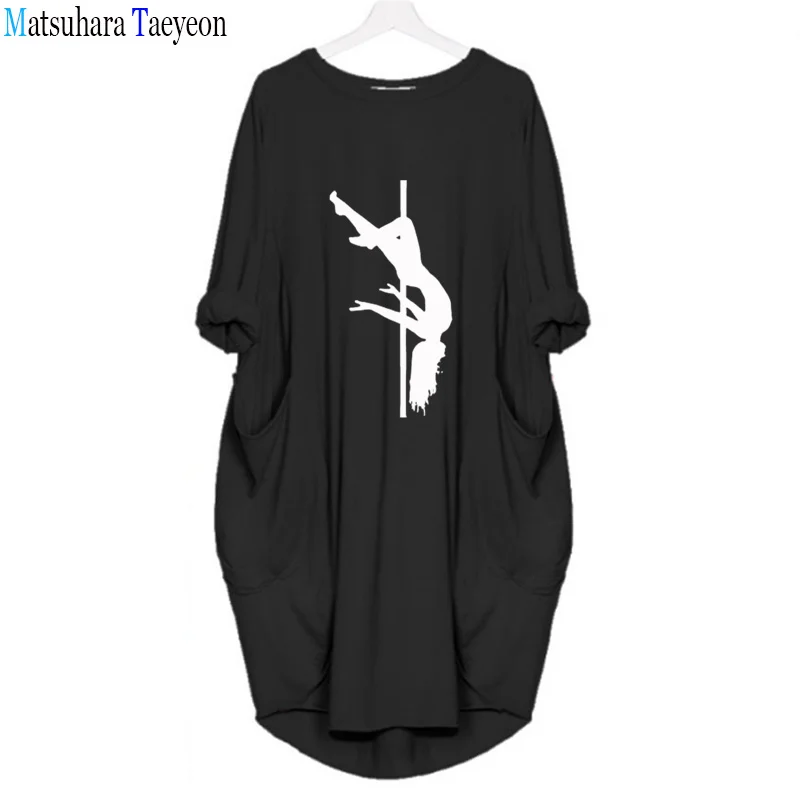 

Pole Dancing Sexy Shirts for Women Autumn Spring Long Sleeves Women Fashion Tops Casual Cotton Pockets T Shirt for Women