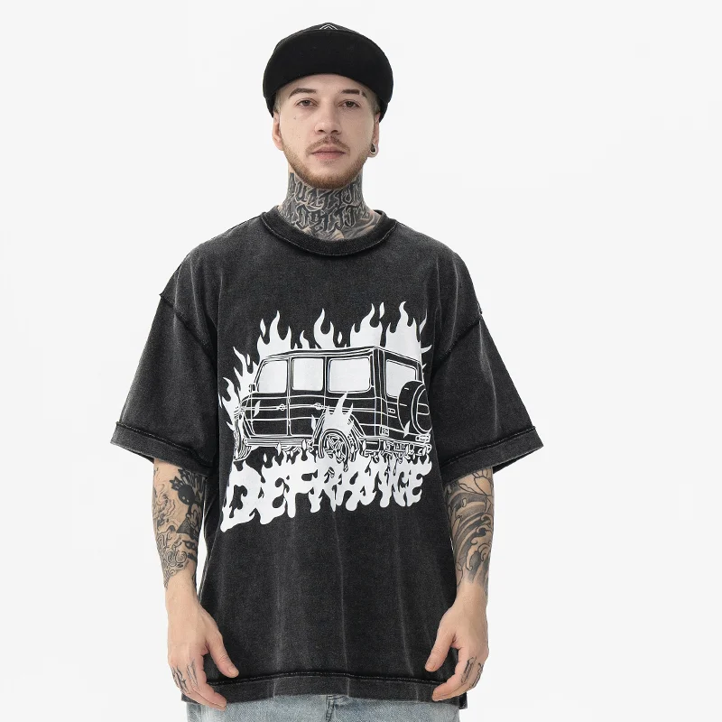 

Vintage T-shirt Harajuku Oversized Tshirt Men Graphic T shirts 100% Cotton Retro Tops Hip Hop Streetwear Summer Vintage Clothing