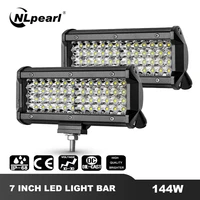 nlpearl 4 7 car light assembly 72w 144w led fog lights for cars suv truck trator 4x4 atv spot beam led work light bar offroad