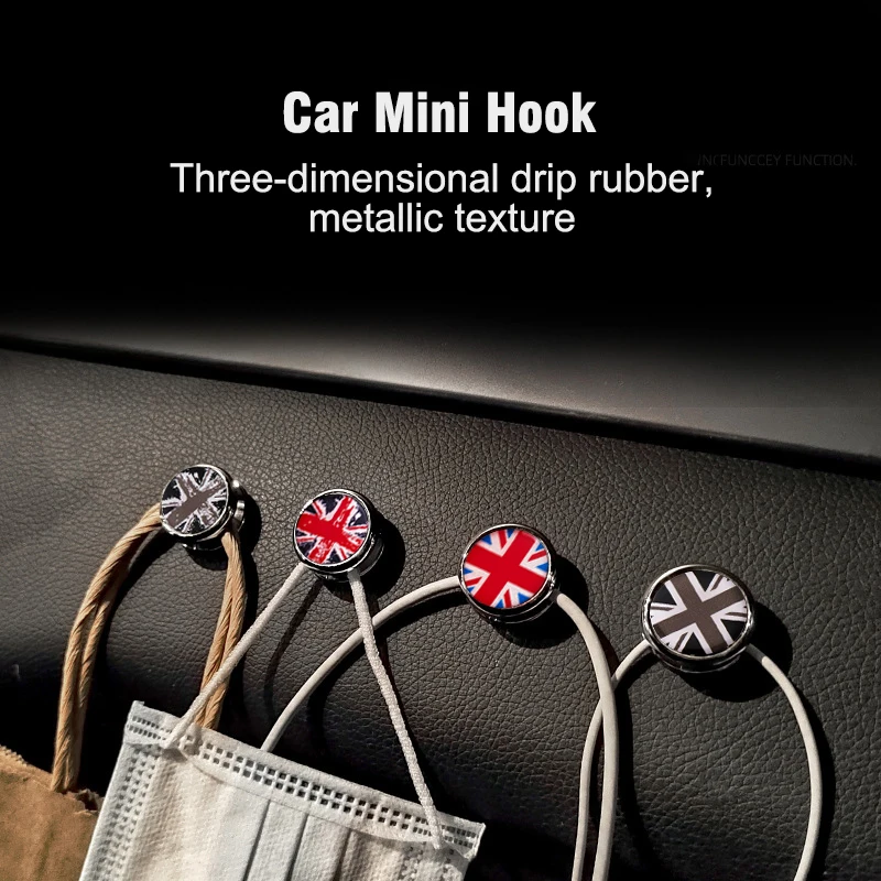 

2Pc Fastener Cable Key Alloy Hook Up Holder Storage Clip Car Interior Sticker Accessories For Mini Coopers F56 F60 R56 R60