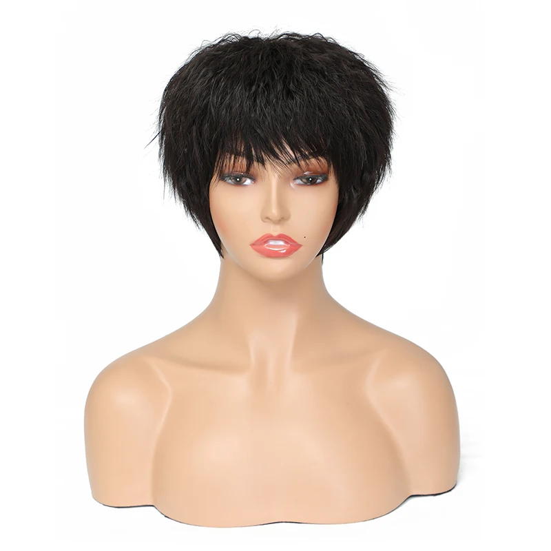 Короткие прямые синтетические парики Yihan, прическа Боб, натуральные черные волосы с эффектом омбре, волосы без частей для женщин, термостойкие парики для косплея