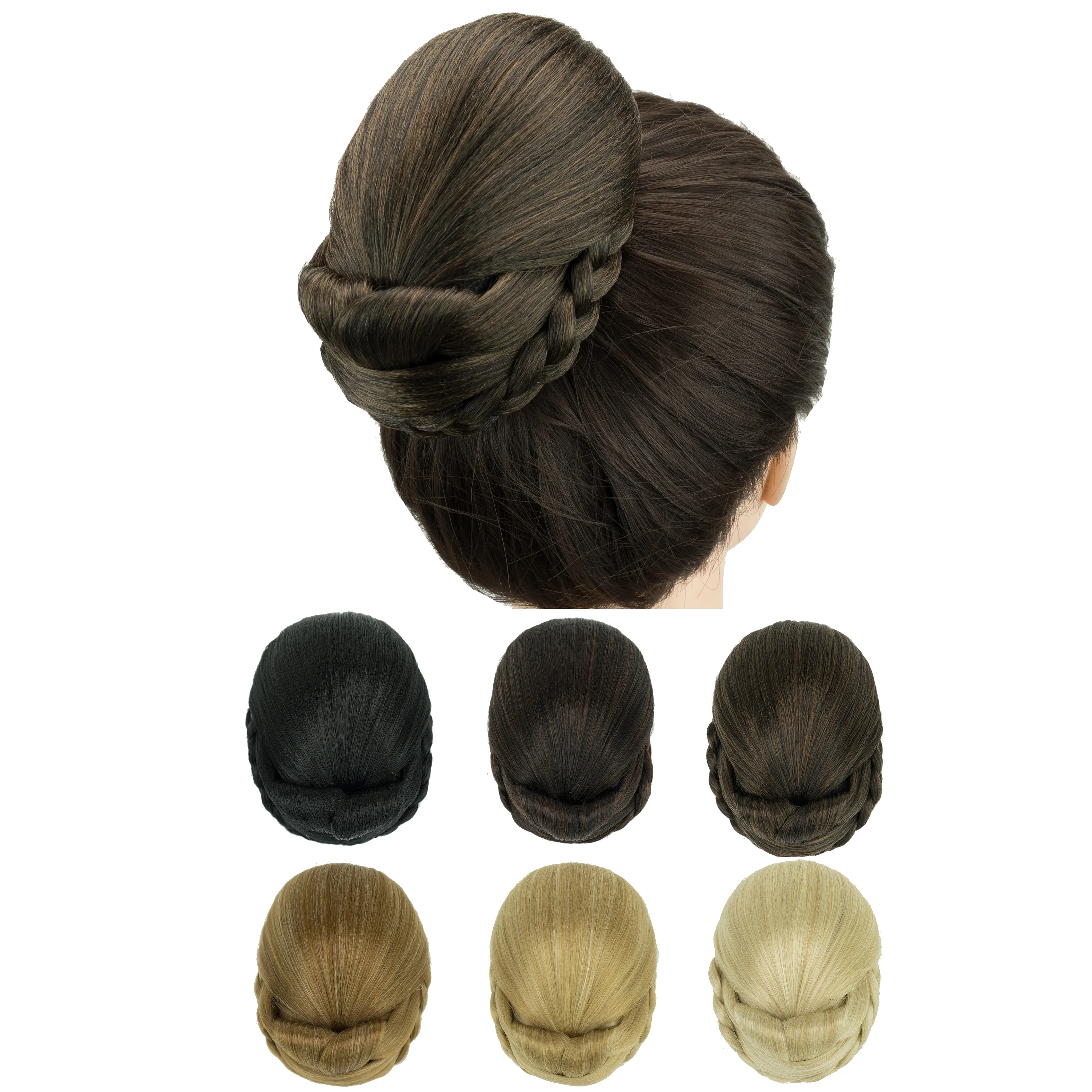 Шиньон Женский, искусственные волосы, 6 цветов, черный, блонд, на заколке