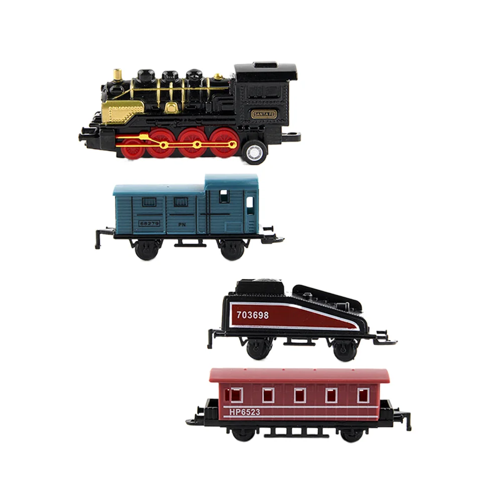 

Игрушечный автомобиль из сплава 4 шт., паровой поезд в стиле ретро, модель поезда, детские игрушки, набор для мальчиков, подарки, Рождественская елка