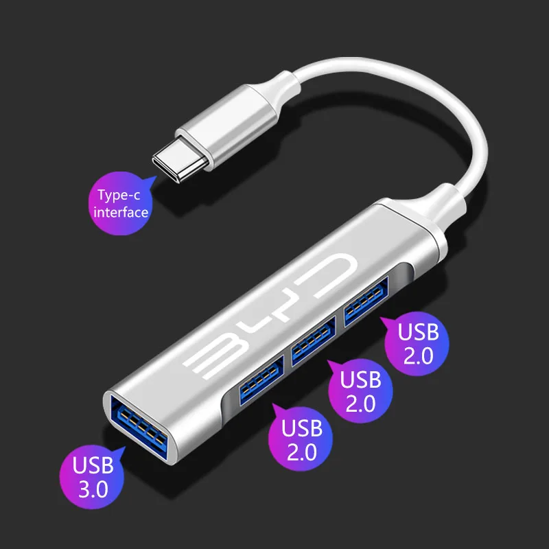 Фото Многопортовый USB-адаптер Type-C (хаб) для BYD F3 F0 S6 S7 E5 E6 M6 G3 G5, автомобильные декоративные клапаны и колпачки №3