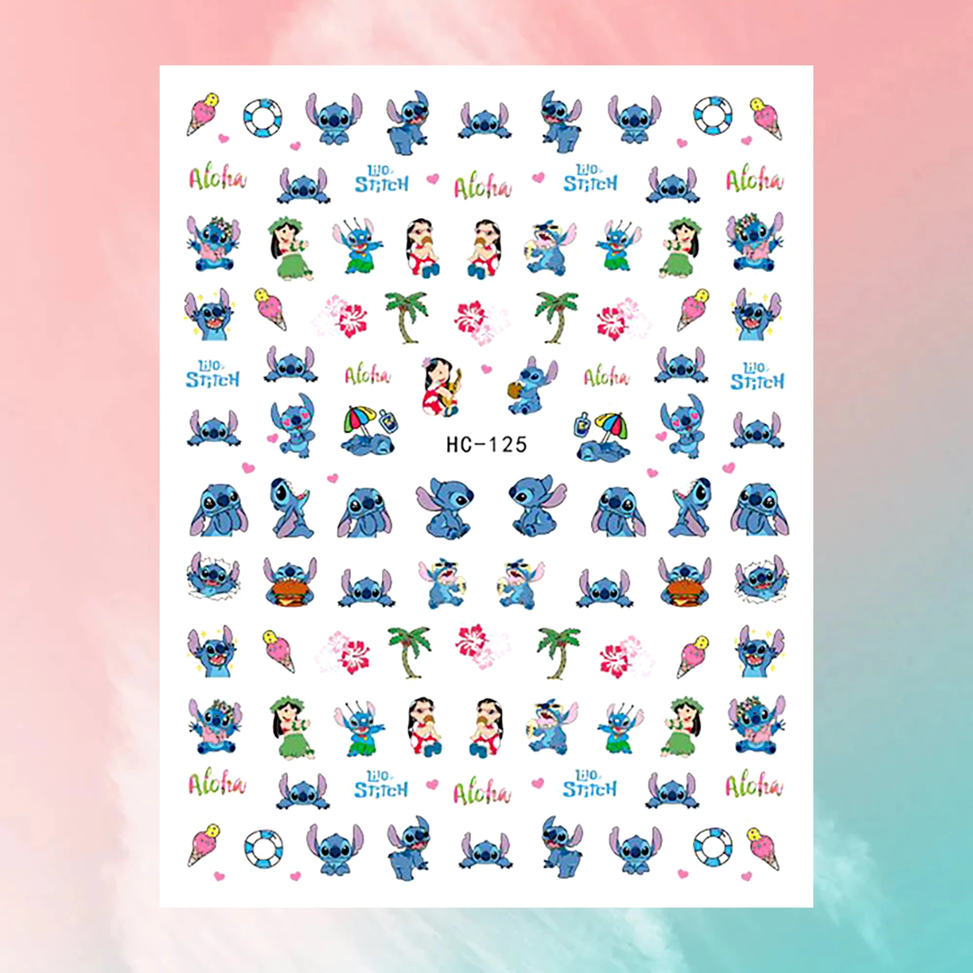 

Disney Anime Characters Adhesive Nail Sticker Cartoon Stitch Winnie the Pooh Mickey 3D Sticker Nail Art Jewelry Nail Slider