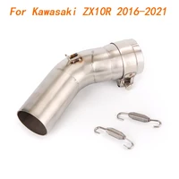 slip on motorcycle exhaust mid connect tube middle link pipe stainless steel exhaust system for kawasaki zx10r 2016 2021