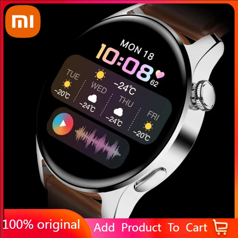 

Смарт-часы Xiaomi для HUAWEI, мужские водонепроницаемые спортивные Смарт-часы с фитнес-трекером, отображением погоды, Bluetooth-вызовом, Смарт-часы дл...