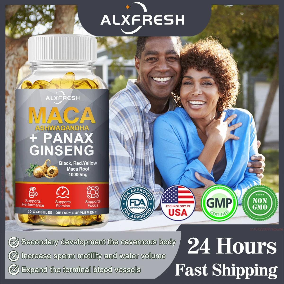 

Alxfresh Plant Root Extract Edible Capsules for Helps Boost Energy Erection Supports Stamina Male Performance Energy For Adult