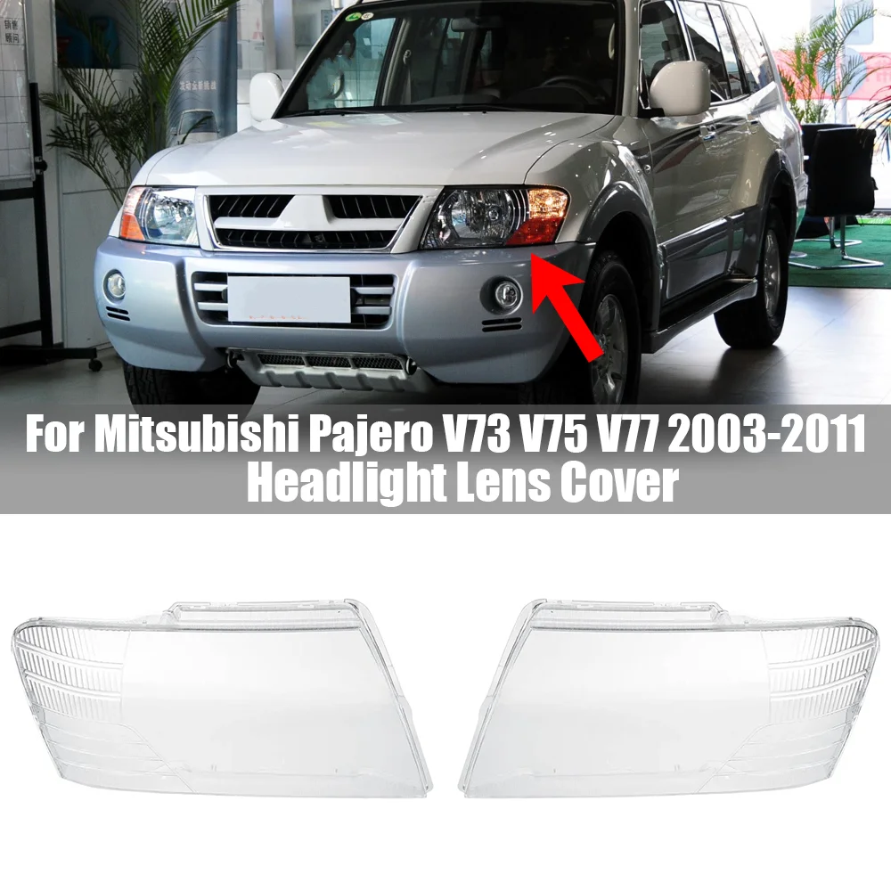 Фото Прозрачный Абажур для Mitsubishi Pajero V73 V75 V77 2003-2011 налобный фонарь налобный козырек налобный фонарь из оргстекла №1