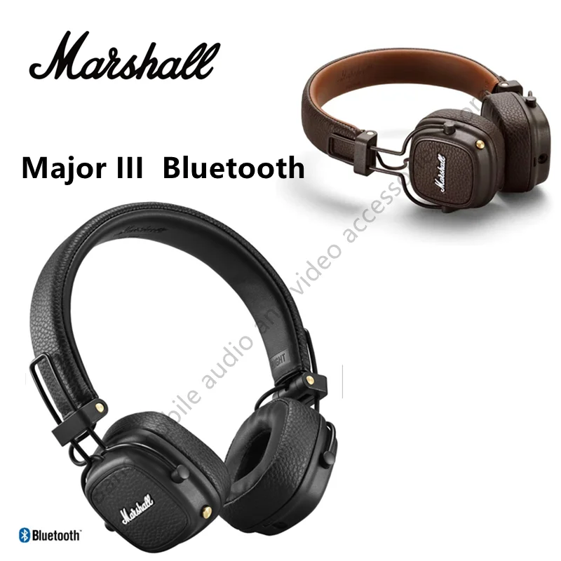 

Оригинальные беспроводные Bluetooth-наушники Marshall Major III, Беспроводная складная Спортивная Музыкальная гарнитура с глубокими басами и микрофон...