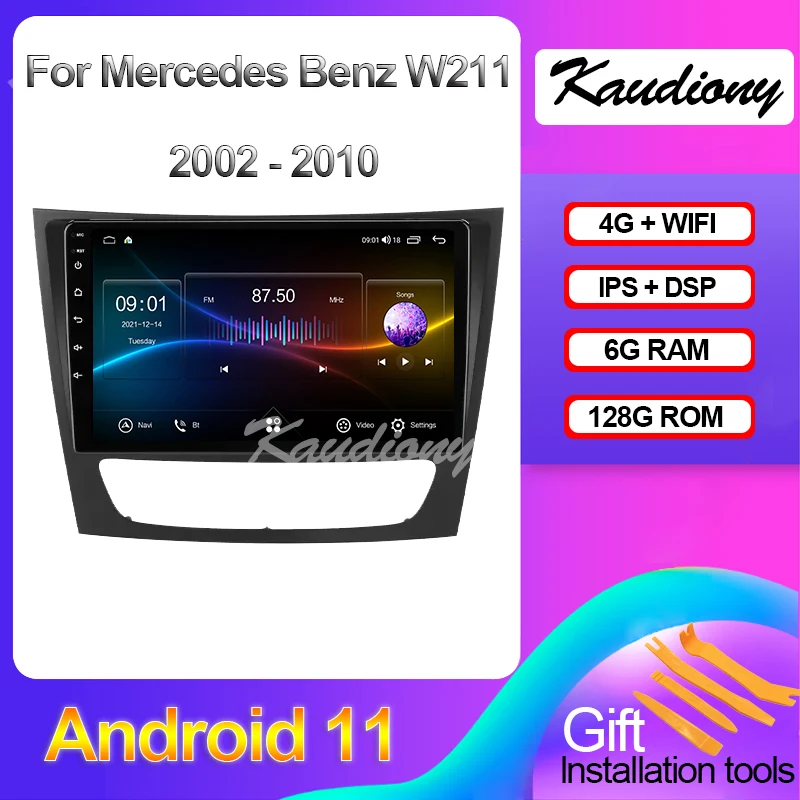 

Kaudiony Android 11 для Mercedes Benz W211 E-Class 2002-2010 Автомобильная магнитола GPS-навигация автомобильный DVD мультимедийный плеер стерео 4G