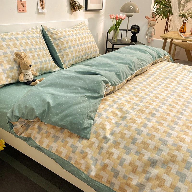 

100% Cotton Duvet Cover Sheets Pillow Cases 3-4 Pcs Set High Quality Sleeping Naked Bedding Set Cotton Skin Friendly Bed Sets