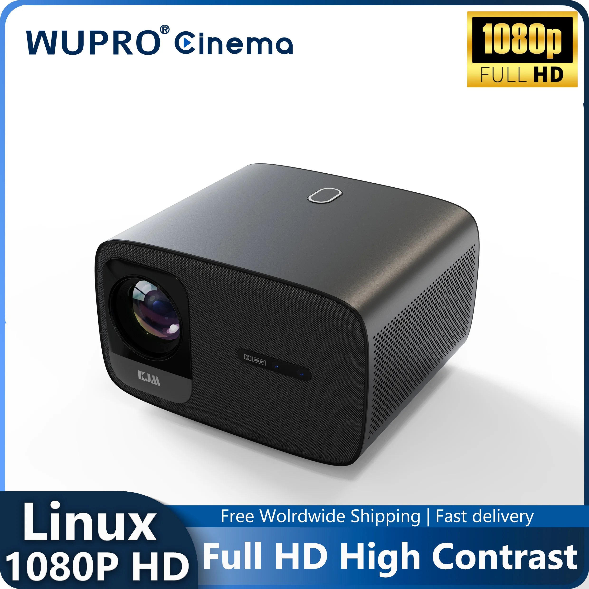 Wupro Full HD проектор 1080P Netflix 4K видео фильм умная система Linux ЖК-дисплей 700ANSI люмен