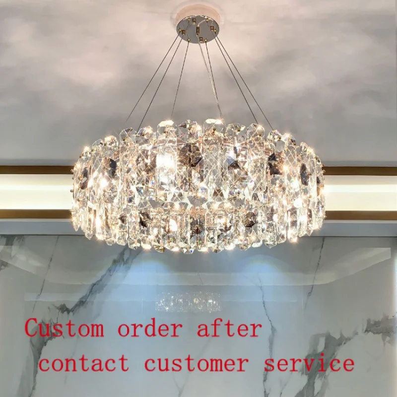 

Crystal Chandeliers for Foyer Entryway Luxury Modern Chandelier Lighting Gold 9-Light Bulb Apply Ceiling Hanging Dining Room