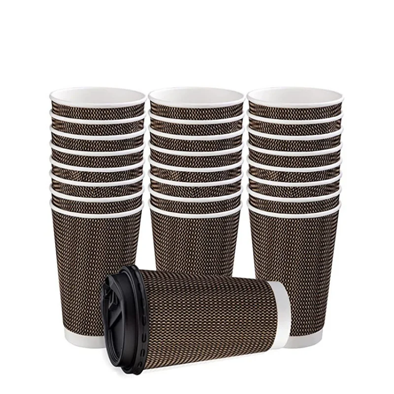 

Оптовая продажа, одноразовые биоразлагаемые бумажные кофейные чашки с крышками от китайского производителя