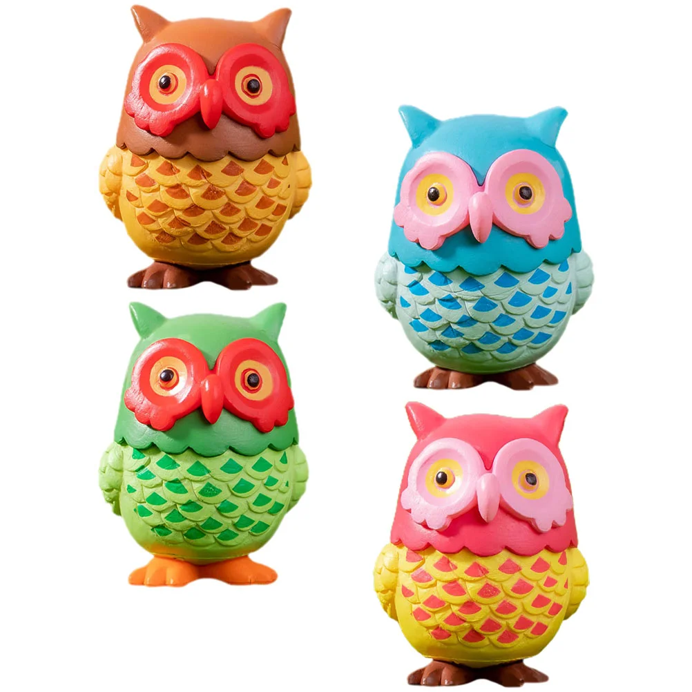 4 шт. имитация совы подарок маленькие искусственные украшения для дерева смола