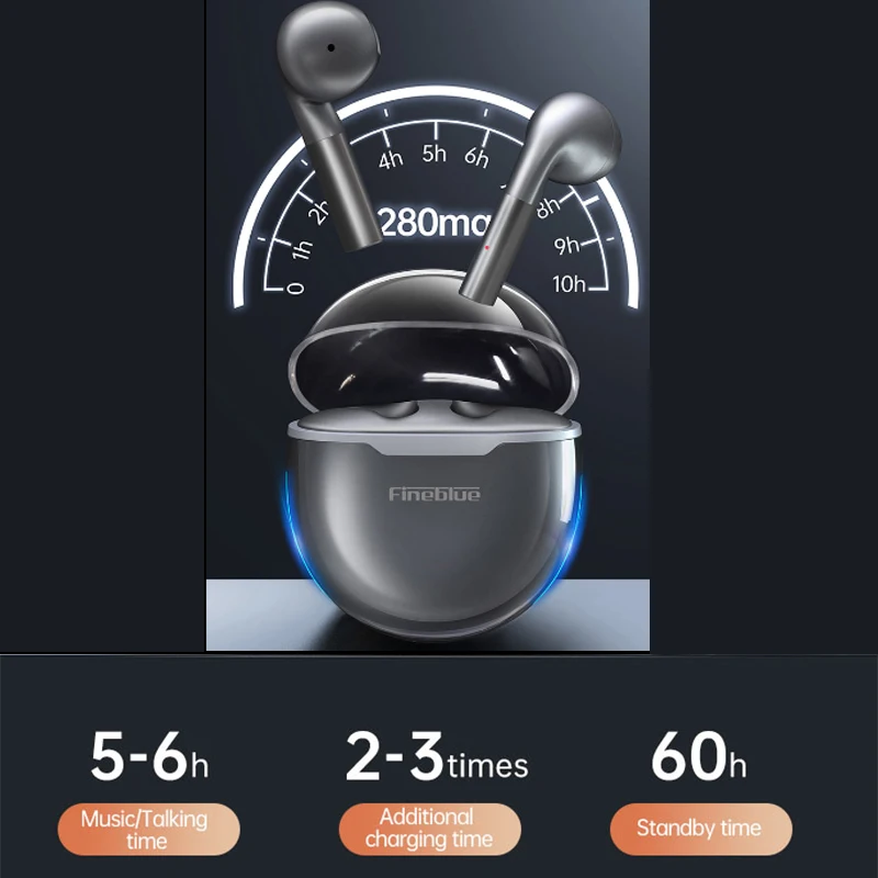 Беспроводная стереогарнитура FineBlue F-22 Pro Bluetooth 5 1 спортивные наушники со