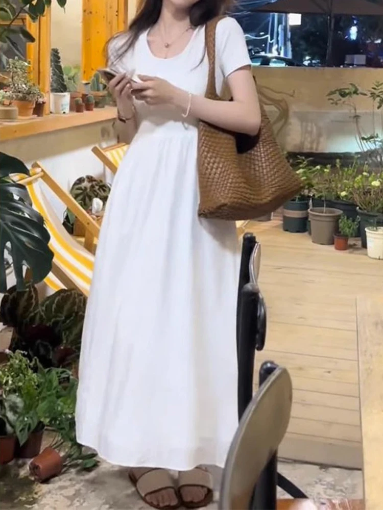 Summer New Arrival Super Popular Beautiful Elegant White Dress 2025 Women's French Slim Looking Fancy |