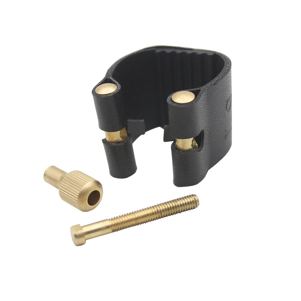 

Brand New High Quality Leather Ligature Kit Saxophone Tenor Brand New High Quality PU Leather Plastic Black Sax Mouthpiece