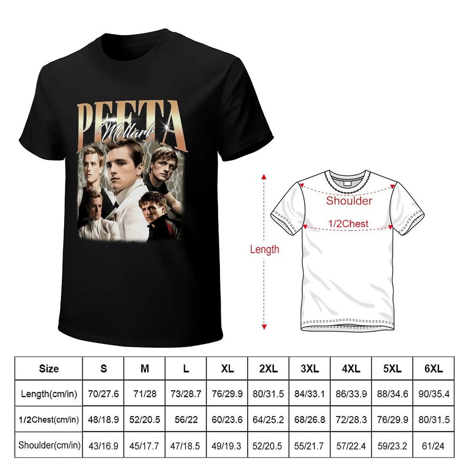 Фото Футболка Peeta Mellark Vintage Unisex Limited, подарок для фаната, простой дизайн с принтом. №2