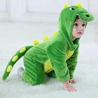 new baby dinosaur cosplay costumes kigurumi green cartoon animal costume infant toddler child bodysuit jumpsuit onesie flannel