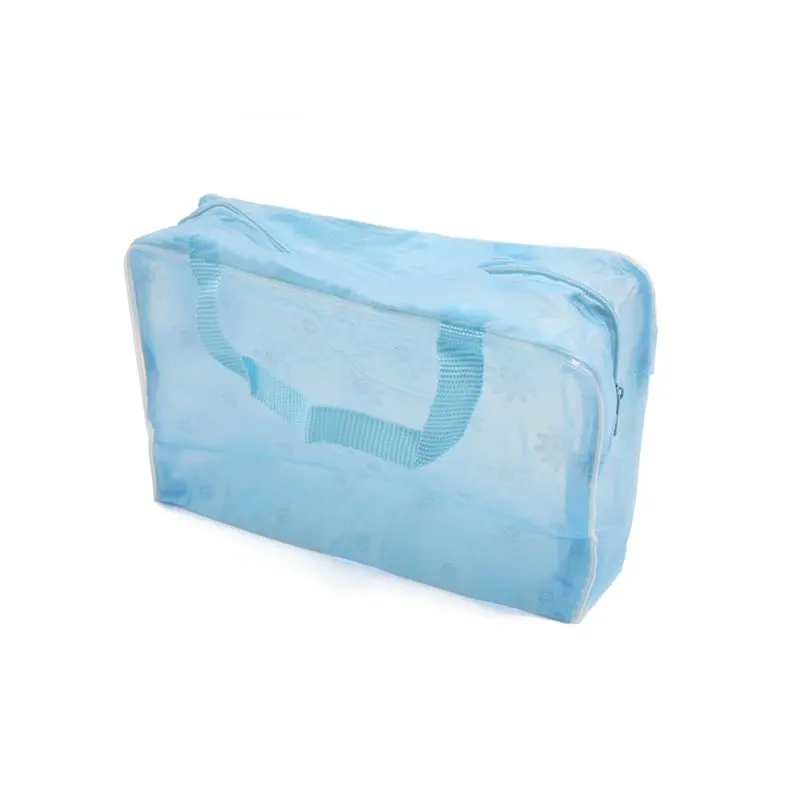 

Nylon Blue Portable Zipper Thin Wash Packet Cosmetic Bag Storage Package