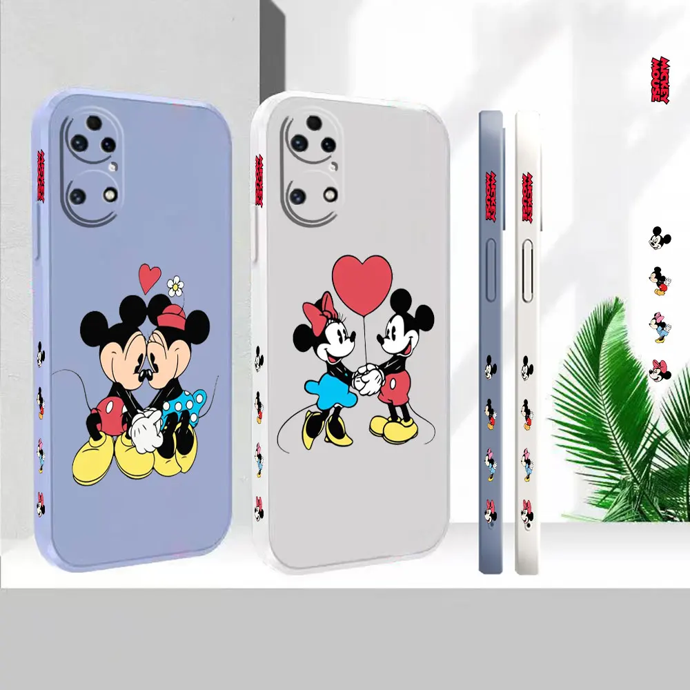 

Liquid Silicone For Huawei P60 P50 P40 P30 P20 Mate 50 40 30 20X 20 10 Pro Plus Cover Mickey Minnie Mouse Couple Case Funda Capa