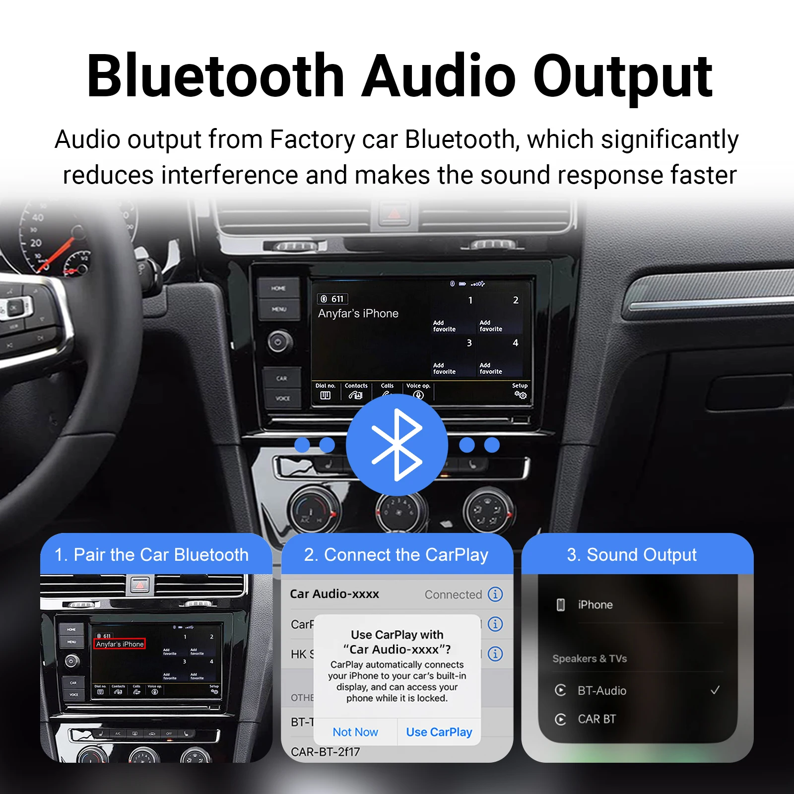EzoneTronics OEM-экран, обновленный декодер, мультимедийный CarPlay Android auto для VW SOKDA SEAT MIB MIB2, платформа Golf 7 Tiguan (art.: 3920d42802e63) - 3920d42802e63