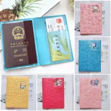Kawaii Hello Kittys Student Cartoon Passport Case Sanrios Girl Simple Delicate Small Portable Travel Documents Protective Case