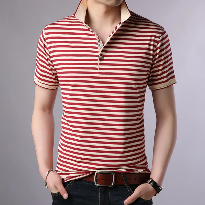 

Мужская жаккардовая футболка с коротким рукавом ashion 5374-R, повседневная мужская футболка, Новинка лета 2018, брендовая мужская одежда
