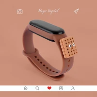 for mi band 7 6 5 4 3 watch bracelet of xiaomi mi band 5 3 4 silicone watch strap creative doll smart replacement wristband gift