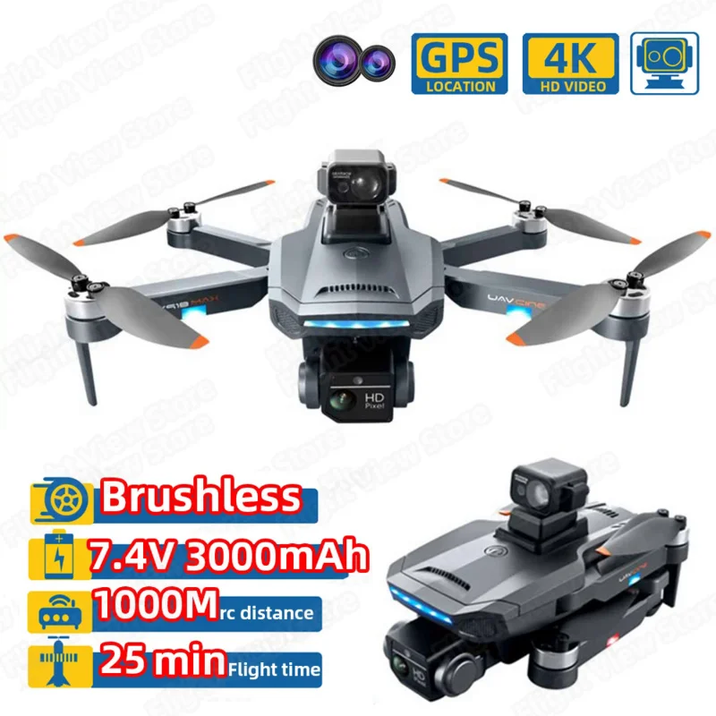 

K918 MAX FPV 4K Professional Dual Cameras Obstacle Avoidance Quadcopter 5G Wifi Brushless Motor RC Helicopter Mini Drone