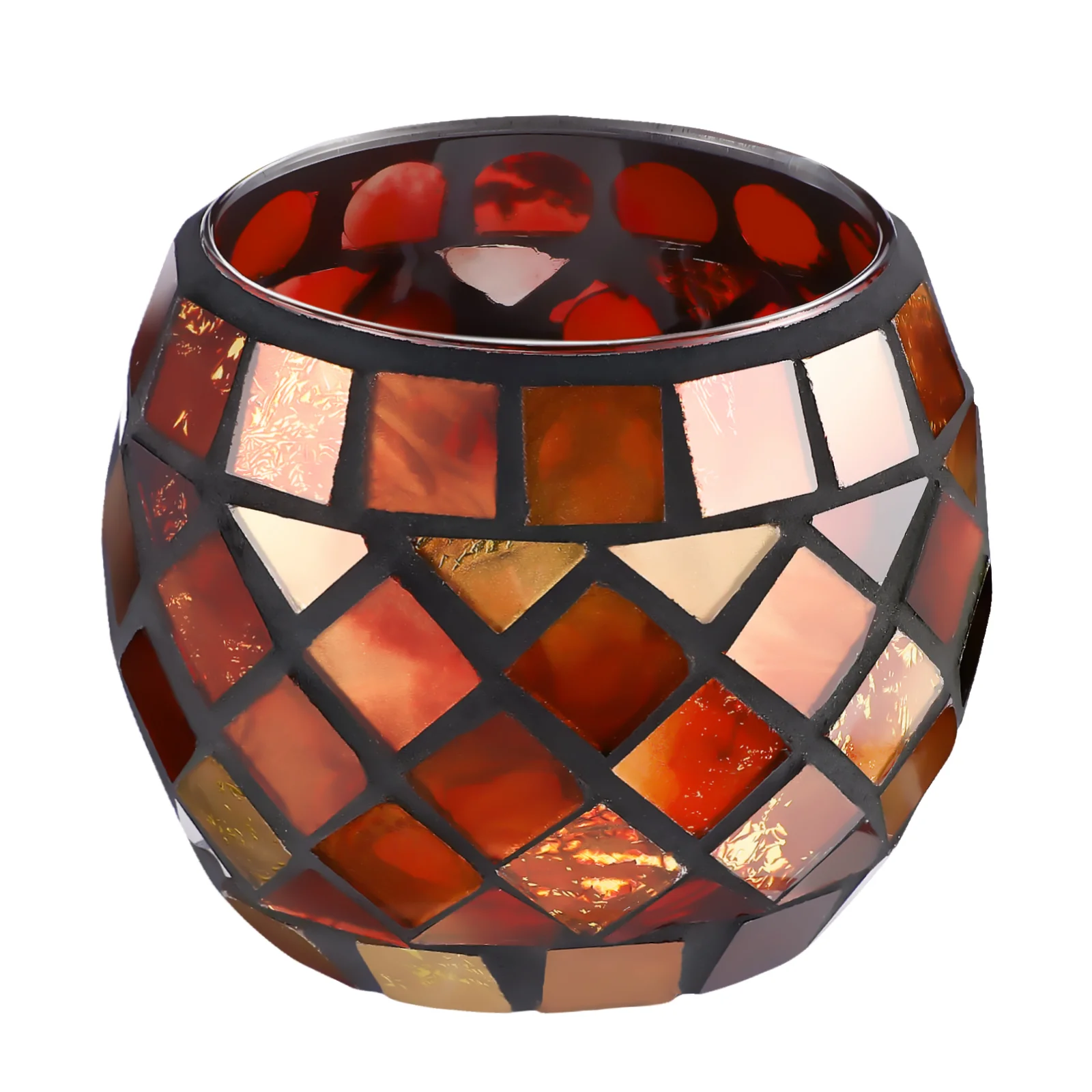 

Red Mosaic Tea Light Holder Glass Menorah Glass Holder Ornaments Red Mosaic Holder Box Holder Home Easter
